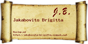 Jakabovits Brigitta névjegykártya